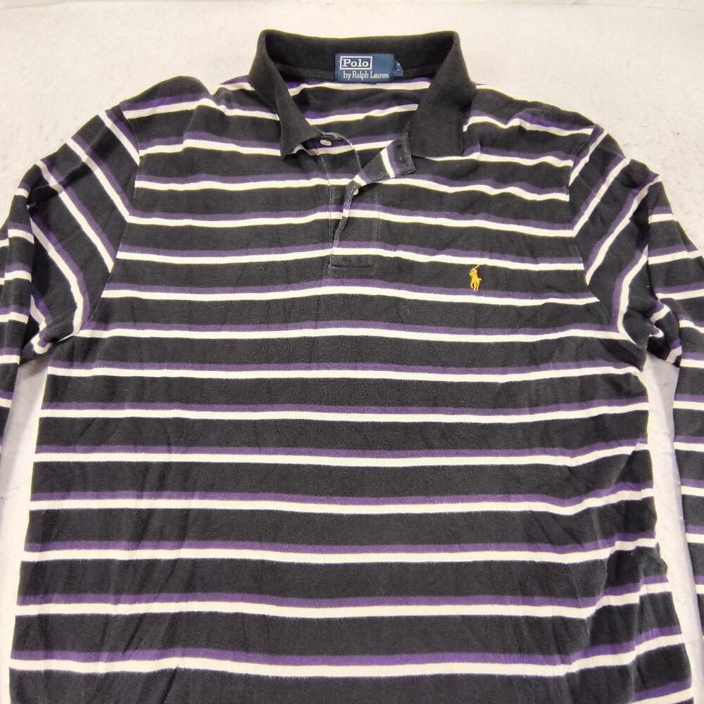 Polo by Ralph Lauren Collared Long Sleeve Polo Shirt Mens Size Large L Black
